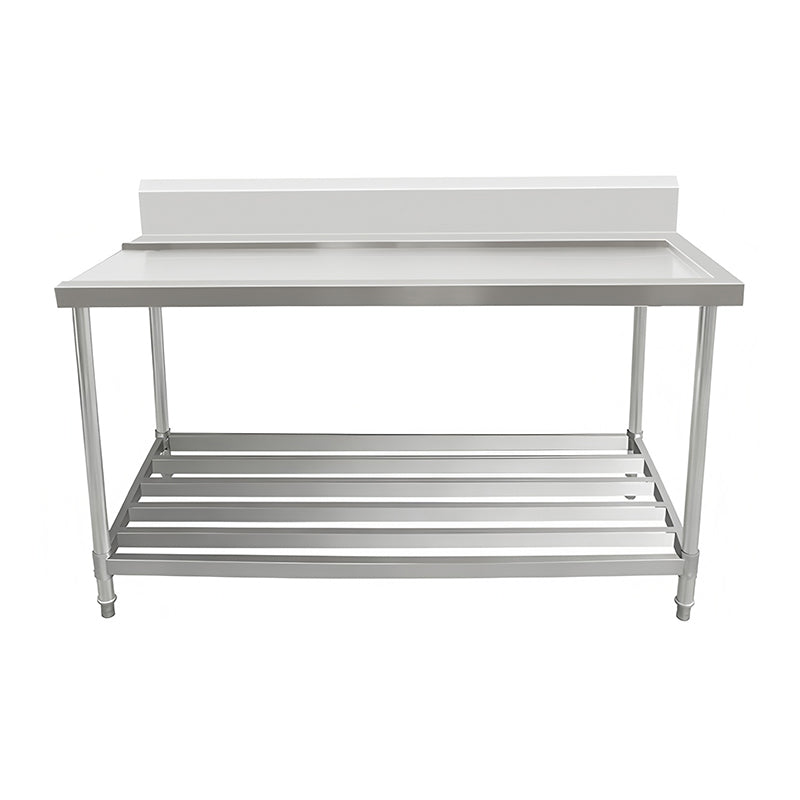 kitchen knock - Outlet Bench with Splashback & Pipe Undershelf AWSD-1270L / Outlet on Left / 700