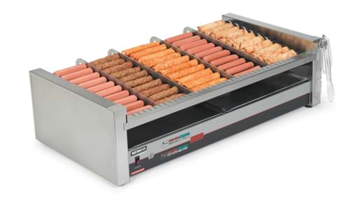 Nemco NME-8027SX-SLT-230 Slanted Roller Grill with GripsIt – 27 Hot Dogs