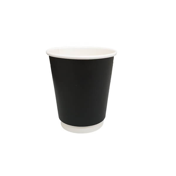 12oz Double Wall Hot Cups - Black (500 per box)