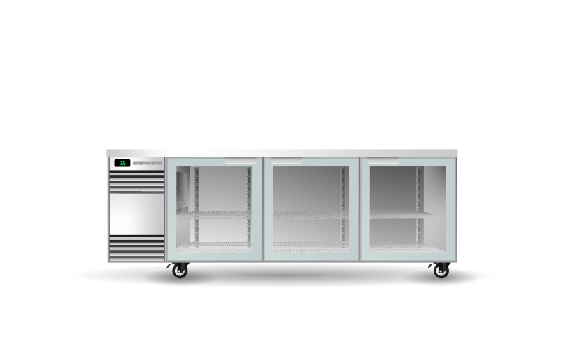 SKOPE - BackBar 3 Glass Swing Door SlimLine Fridge Tropical SL.3.GSW.T - WHITE