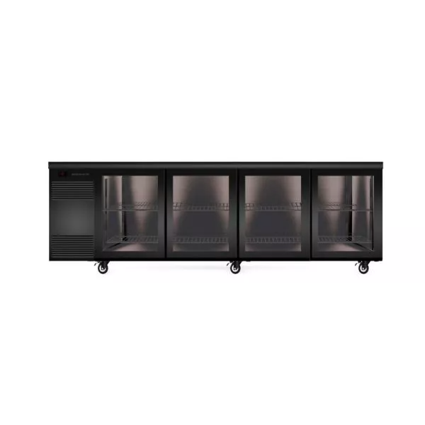 SKOPE - BackBar 4 Glass Sliding Door SlimLine Fridge Remote SL.4.GSL.r - BLACK