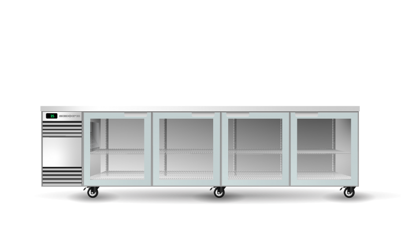 SKOPE - BackBar 4 Glass Swing Door SlimLine Fridge Tropical SL.4.GSW.T - WHITE