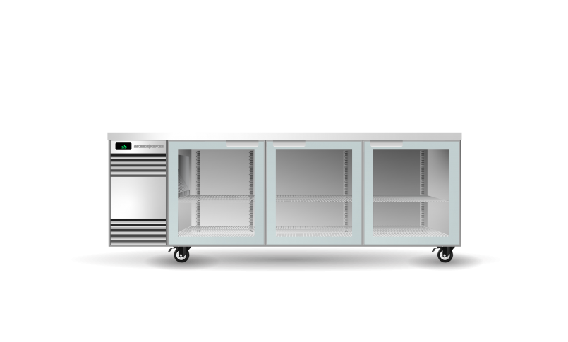 SKOPE - BackBar 3 Glass Swing Door CounterLine Fridge Remot Tropical CL.3.GSW.Tr - WHITE