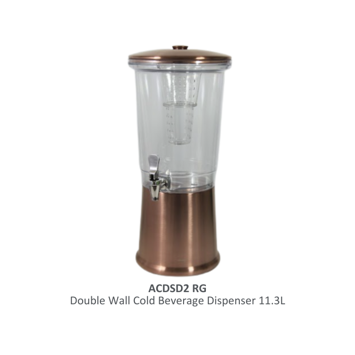 ACDSD2-RG - 11.3 L Double Wall Cold Beverage Dispenser (Rose Gold finish)