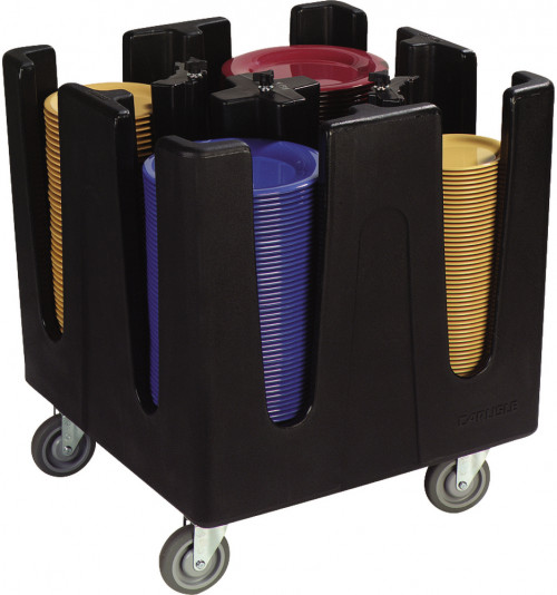 ADS403 Carlisle Black Optimizer Adjustable Small Dish Dolly – 4 dividers & 4 swivel wheels. 737mm x 737mm x 806mm