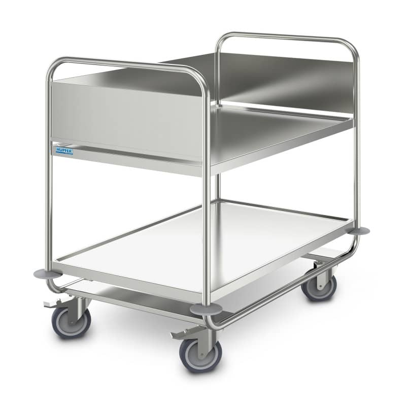 ARW10X6_2HS - Hupfer Hupfer Clearing Trolley 3 Sided Upstand With Two Shelves