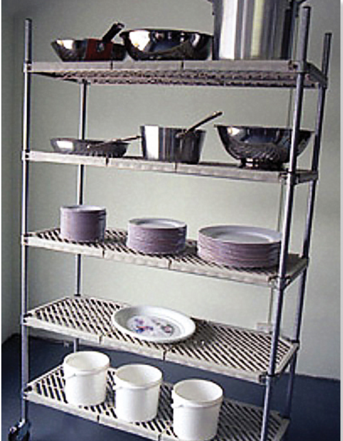 5 Shelf Atlas Plastic Mat Shelving Kits (includes 5 plastic mat shelves, four posts 1830mm high) – 455 DEEP - 760mm