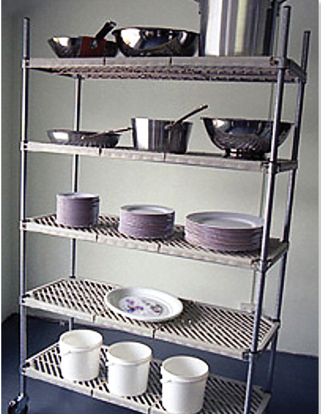 5 Shelf Atlas Plastic Mat Shelving Kits (includes 5 plastic mat shelves, four posts 1830mm high) – 455 DEEP - 760mm