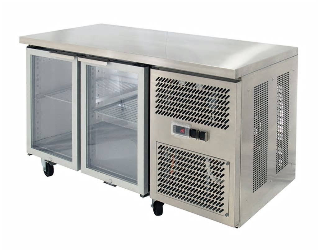 Airex Double Glass Door Undercounter Refrigerated Storage AXR.UCGN.2G - To suit 1/1GN
