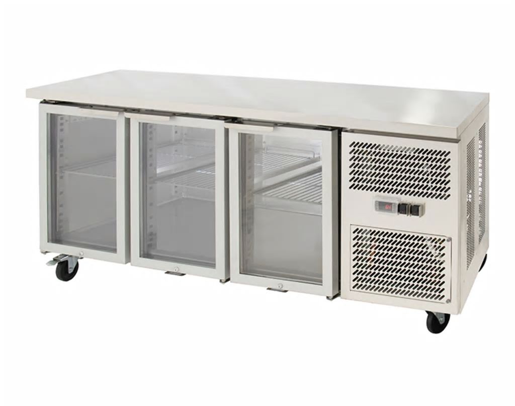 Airex Triple Glass Door Undercounter Refrigerated Storage AXR.UCGN.3 - to suit 1/1GN