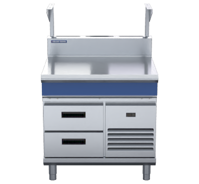 Blue Seal Evolution Series B90S-RB - 900mm Bench Top With Salamander Support  Refrigerated Base