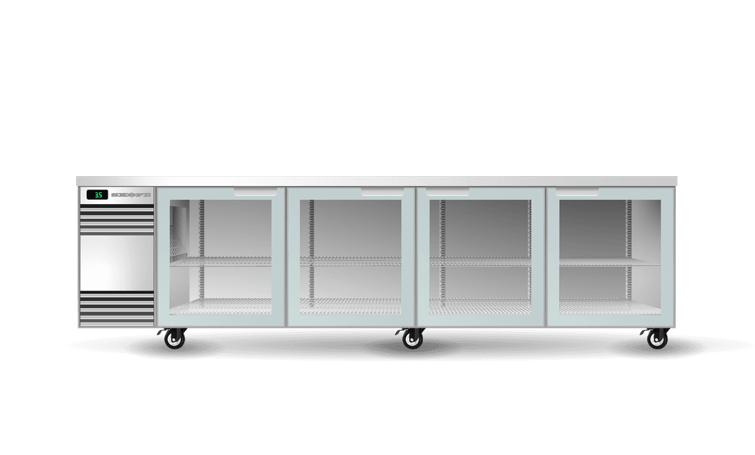 SKOPE - BackBar 4 Glass Swing Door CounterLine Fridge Remote Tropical CL.4.GSW.TR - BLACK