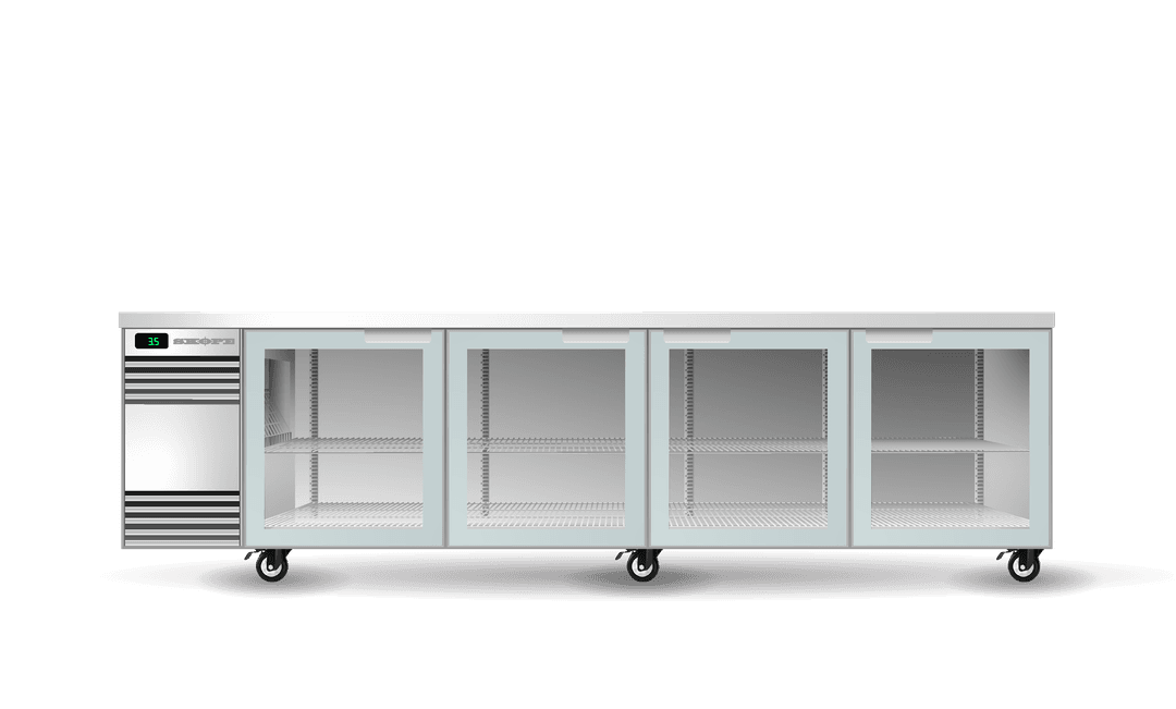 SKOPE SL.4.GSW BackBar 4 Glass Swing Door SlimLine Fridge - WHITE