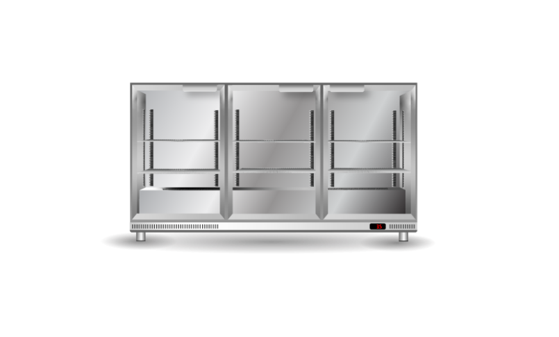 Skope Three Glass Door Bar Cooler STAINLESS STEEL