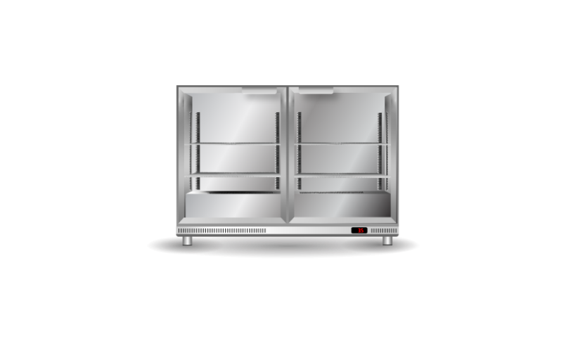 Skope Two Glass Door Bar Cooler STAINLESS STEEL
