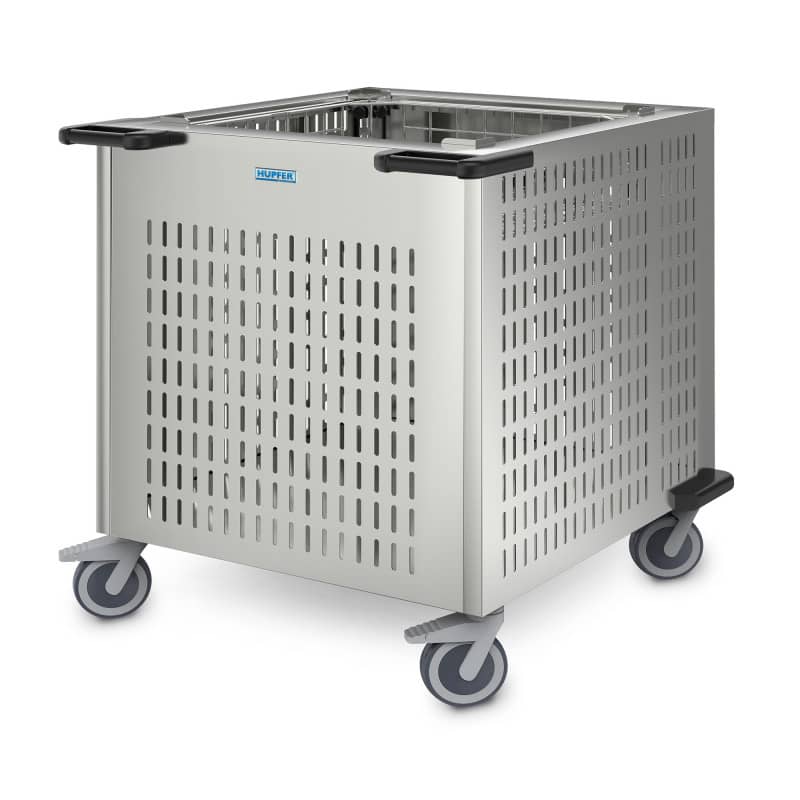 BDK-57-57K - Hupfer Basket Dispenser with cooling slots. Mobile. 570 X 570mm