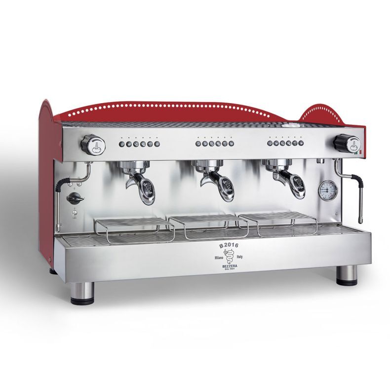 Bezzera 3L Red 3-Group Professional Espresso Machine BZB2016R3DE
