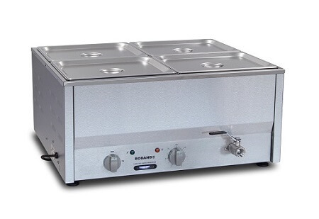 BM4T - Roband Counter Top Bain Marie with thermostat 2 x 1/2 size, pans not included