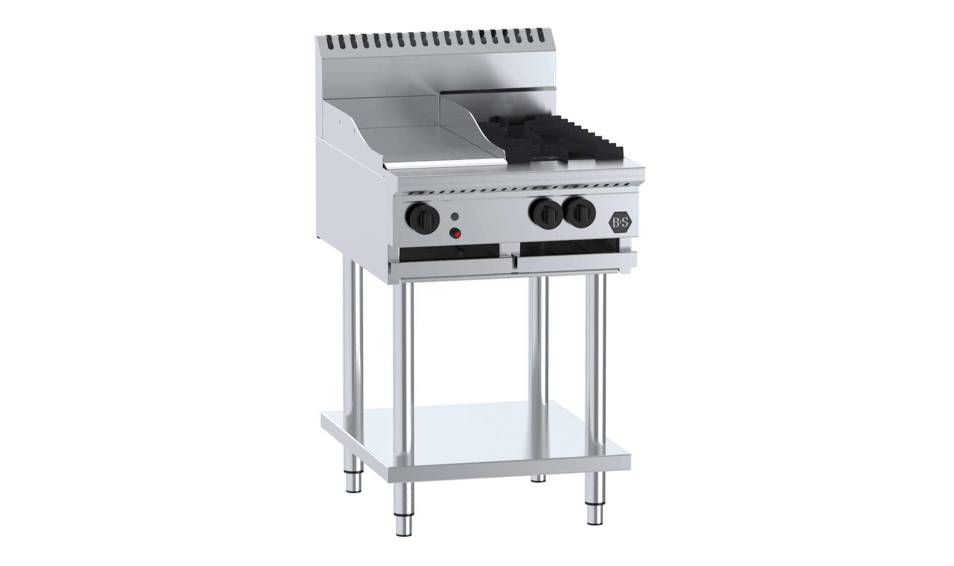 B&S BLACK BT-SB2-GRP3 Combination Two Open Burners & 300mm Grill Plate