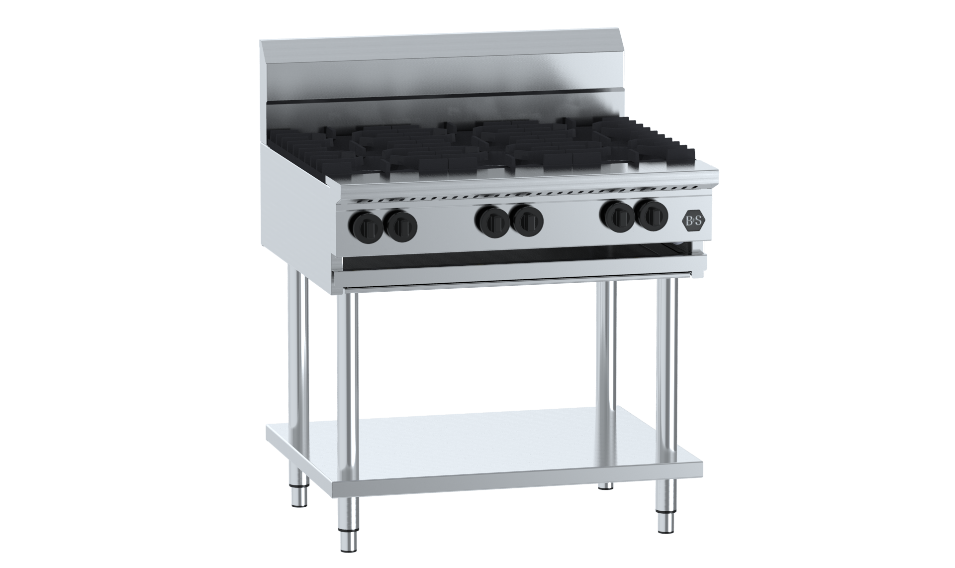B&S BLACK BT-SB6 Six Burner Boiling Top