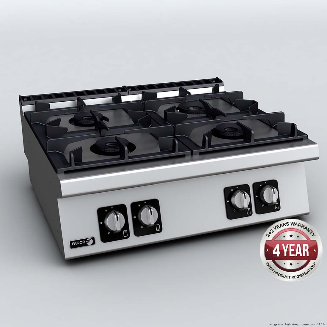 Fagor Bench Top 4 Gas Burners - C-G740H