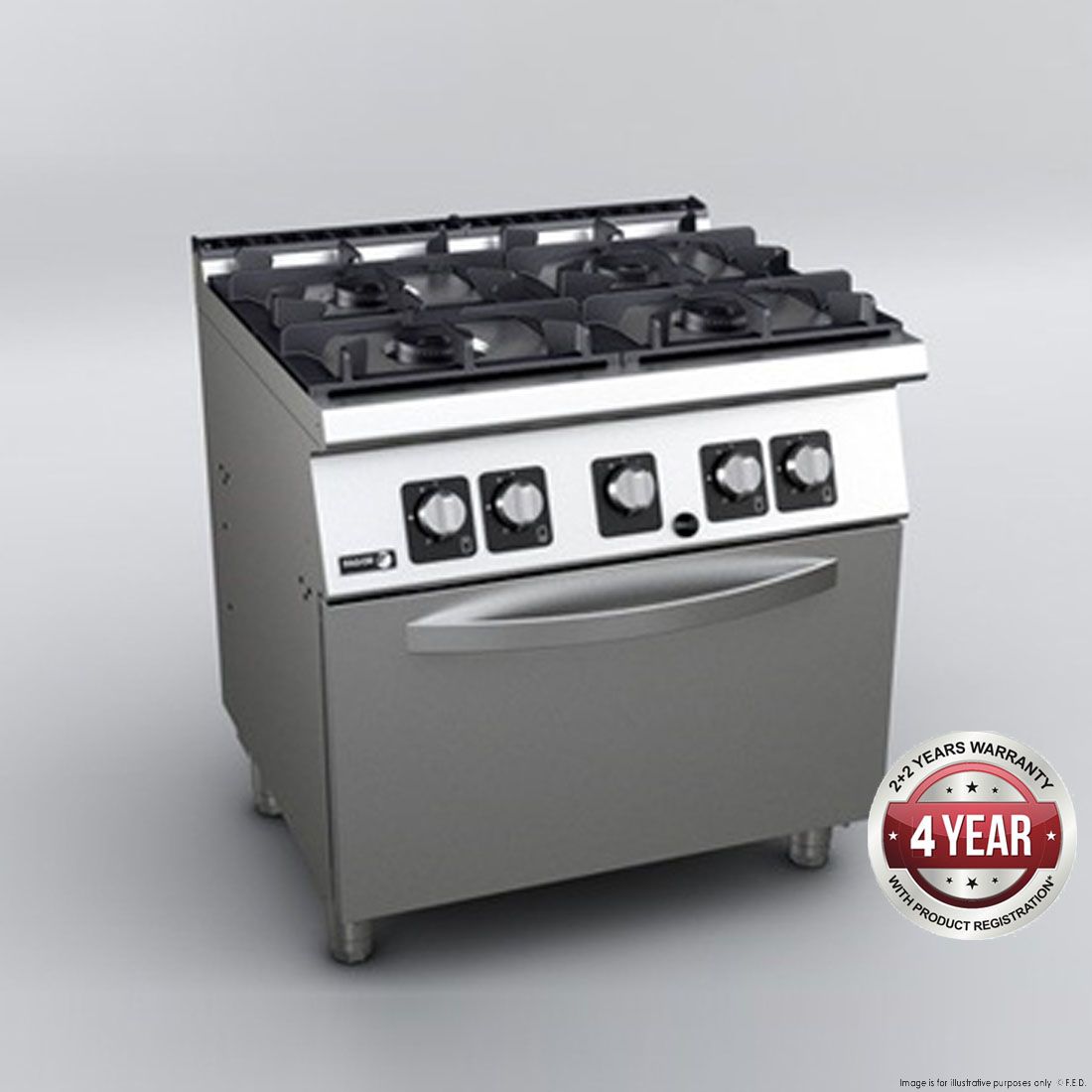 Fagor 4 Burner Gas Range with Gas Oven - C-G741H