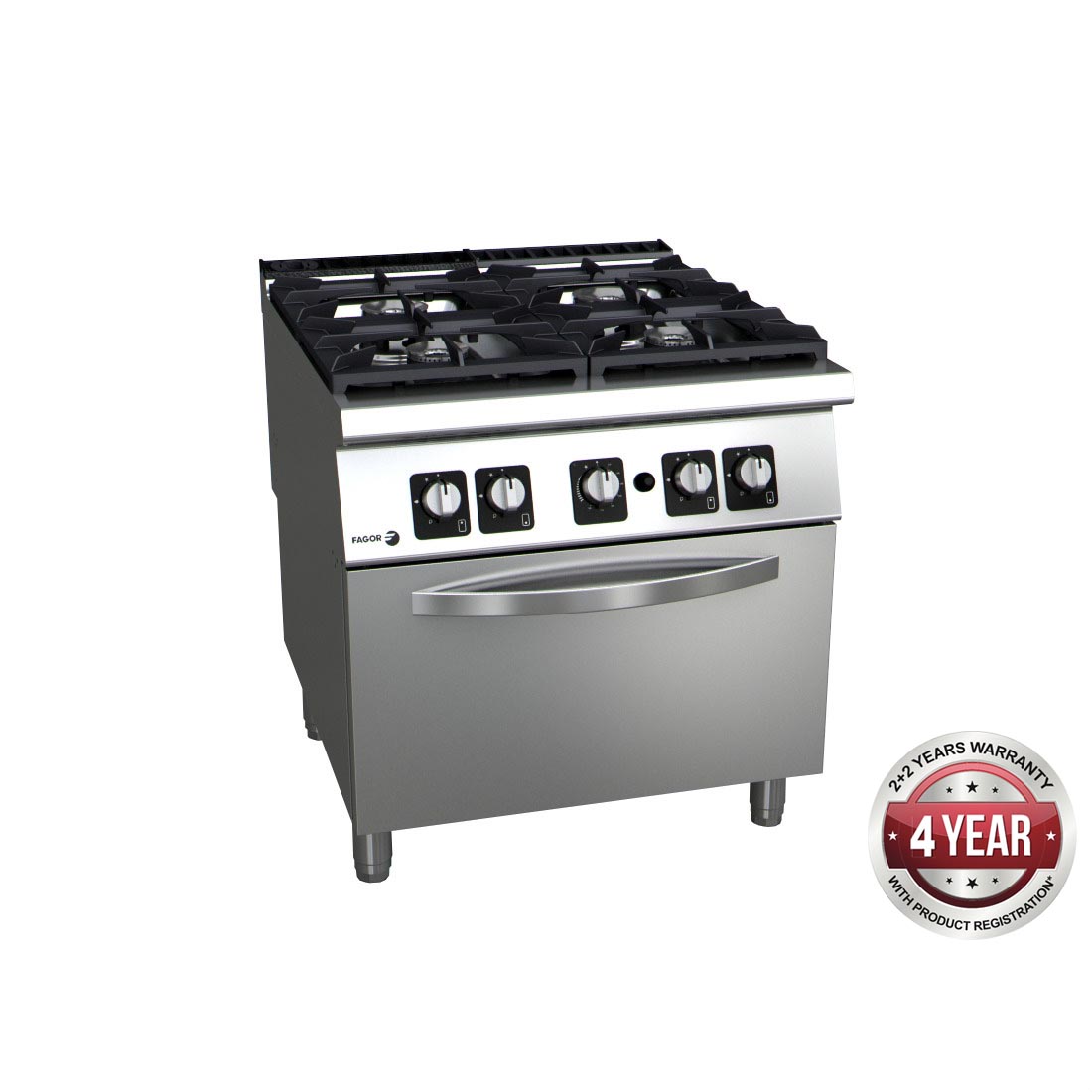 Fagor 900 Series Natural Gas 4 Burner With Gas Oven - C-G941H