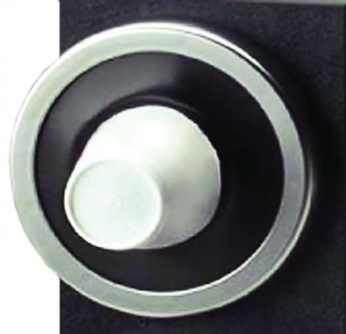 C2410CBKFSM San Jamar Ez-Fit One-Size-Fits-All Counter Mount Cup Dispenser supplied with 4 pre-cut gaskets to suit 73mm – 121mm cup rim diameter
