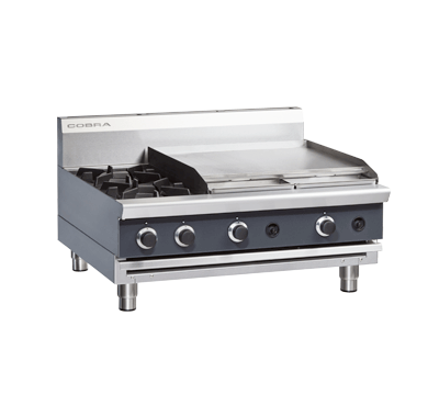 Cobra C9B-B 900mm Two Burner / Griddle Gas Cooktop - Bench Model