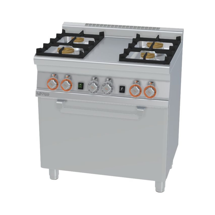 Lotus CF4-68G 4 Burner Wide Body Gas Range with Oven