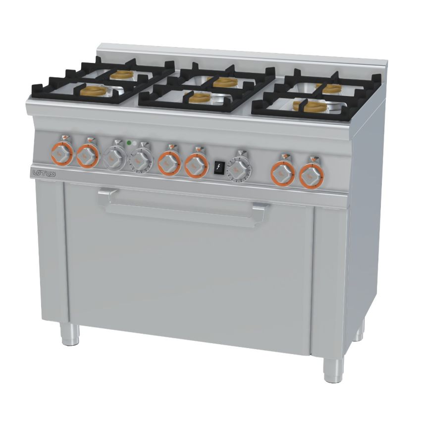 Lotus CF6-610GEM 6 Burner Gas Range with Electric Oven