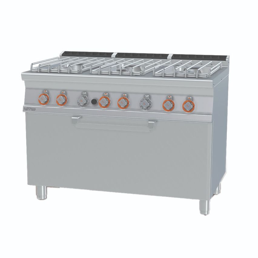 Lotus CF6-712GP 6 Burner Gas Range Full Width Oven