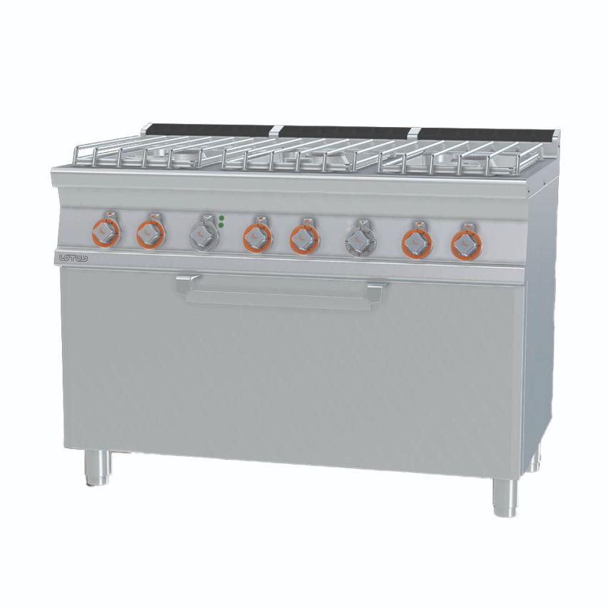 Lotus CF6-712GPE 6 Burner Gas Range Full Width Electric Oven