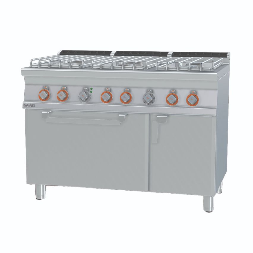 Lotus CF6-712GPEV 6 Burner Gas Range with Electric Oven