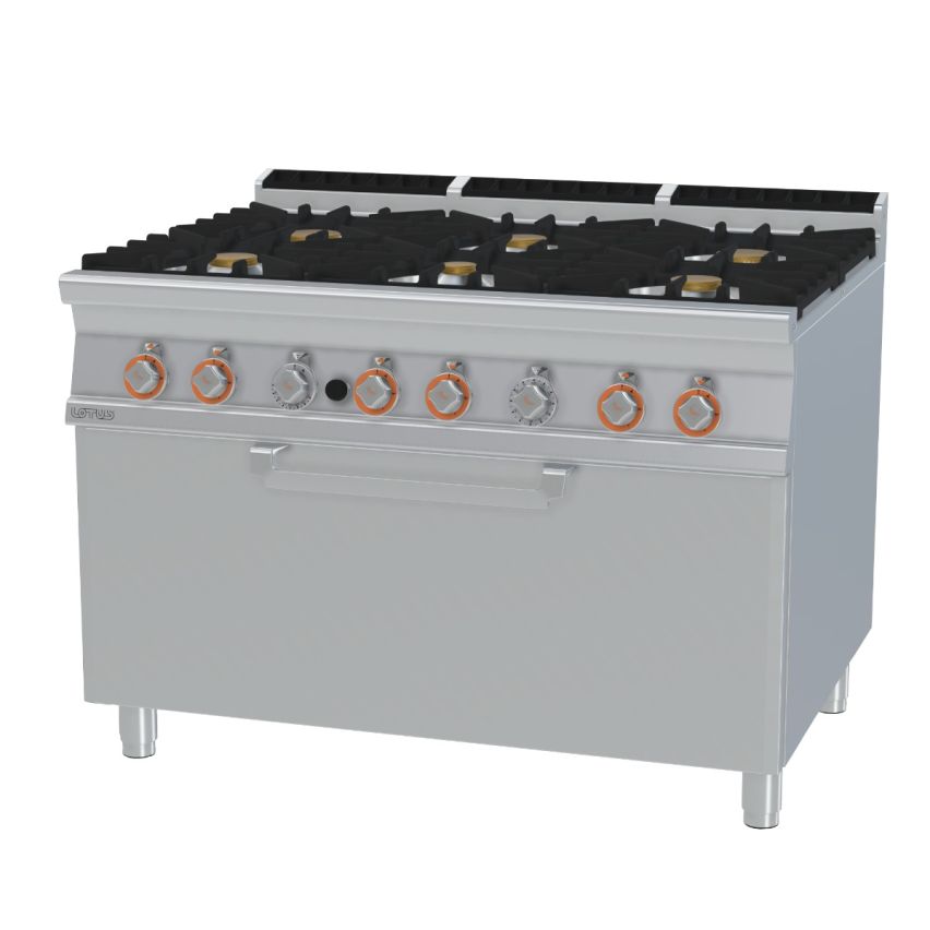 Lotus CF6-912G 6 Burner Gas Range with Full Size Oven