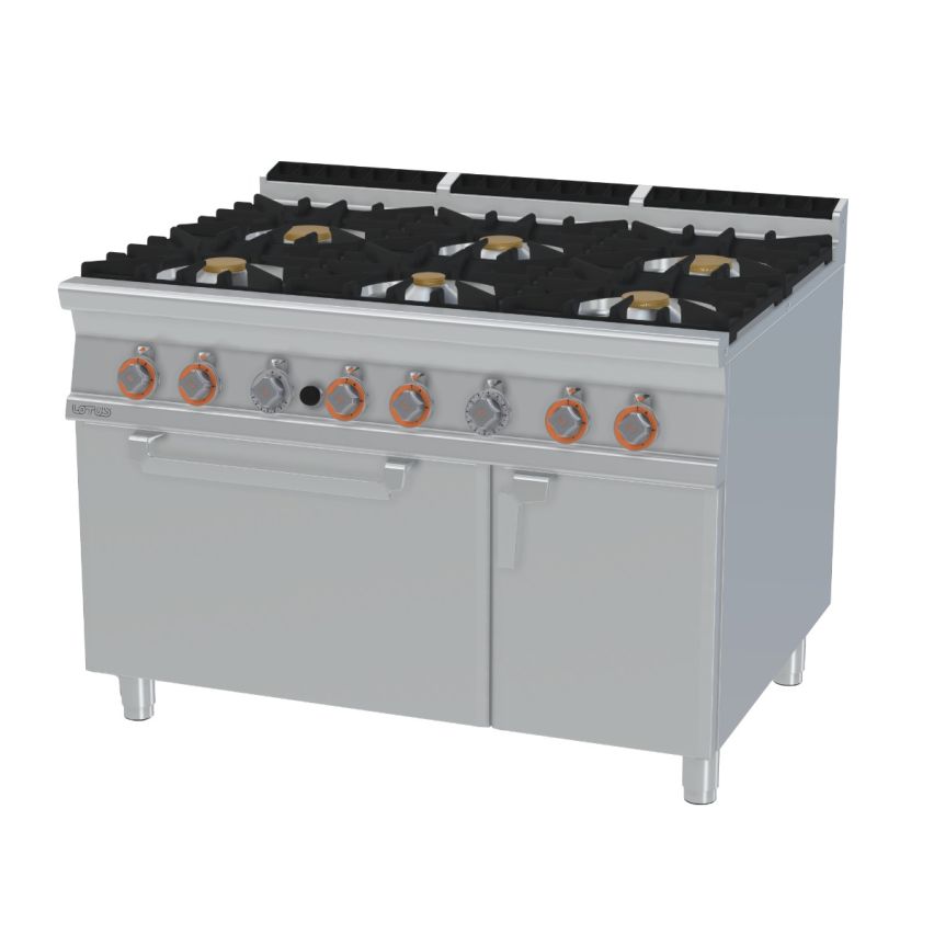 Lotus CF6-912GV 6 Burner Gas Range with Oven