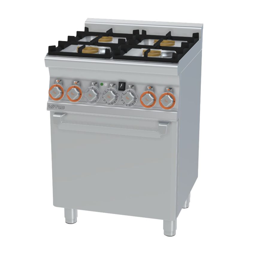 Lotus CFM4-66GEM 4 Burner Gas Range with Electric Fan Forced Oven