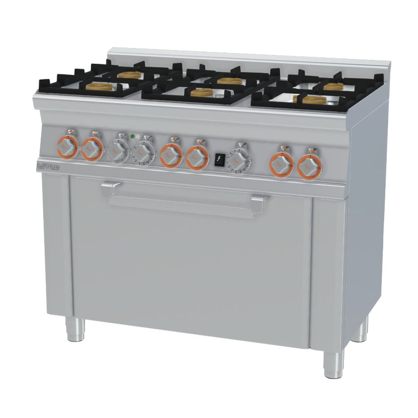 Lotus CFM6-610GEM 6 Burner Gas Range with Electric Fan Forced Oven