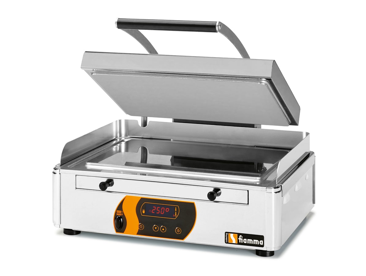 STAINLESS STEEL DUPLEX CONTACT GRILL - Smooth Upper/Smooth Lower Plates CG 6 SS
