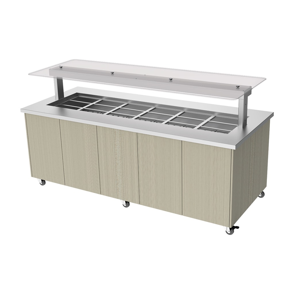 Culinaire Heated Mobile Island Buffet - Stainless Steel Top and Joinery Panels Island Buffet - Flat -CH.IBSJ.BMC.U.GSF.6