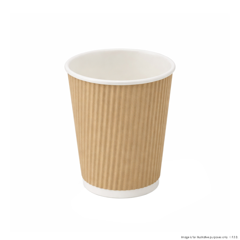 PakMax KRAFT 8oz 80mm Corrugated Hot Paper Cup - CHPC-80-8K