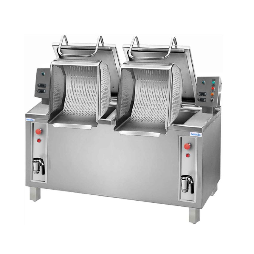 Baratta CPER2-200 Electric Double Tank 200 + 200 Litre Bulk Cooker with Double Basket Auto Lift - 453120120