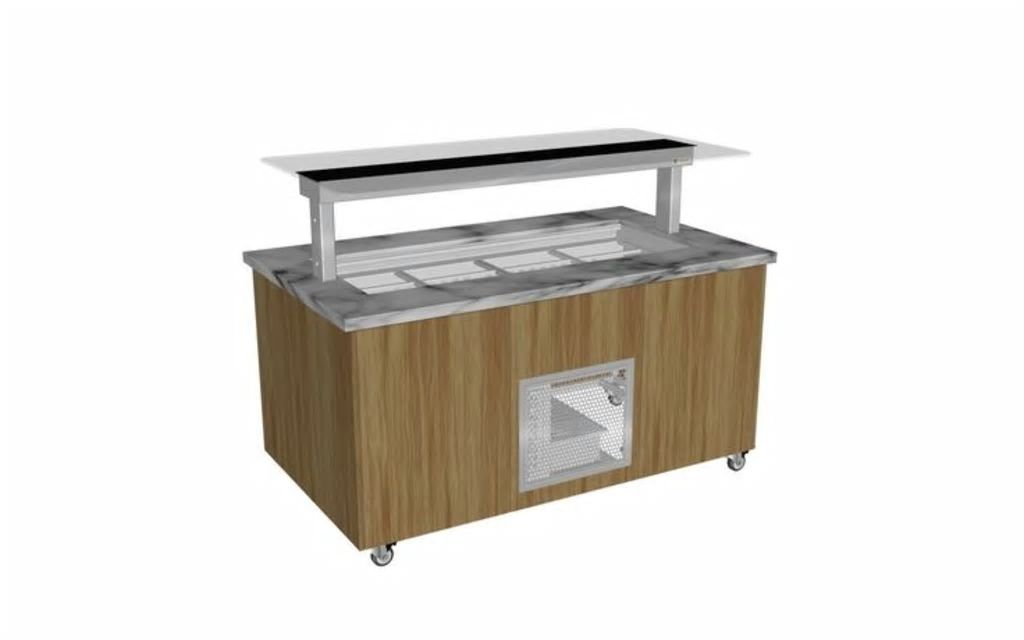Culinaire Mobile Refrigerated Island Buffet - Stone Top and Joinery Panels Refrigerated Island Buffe