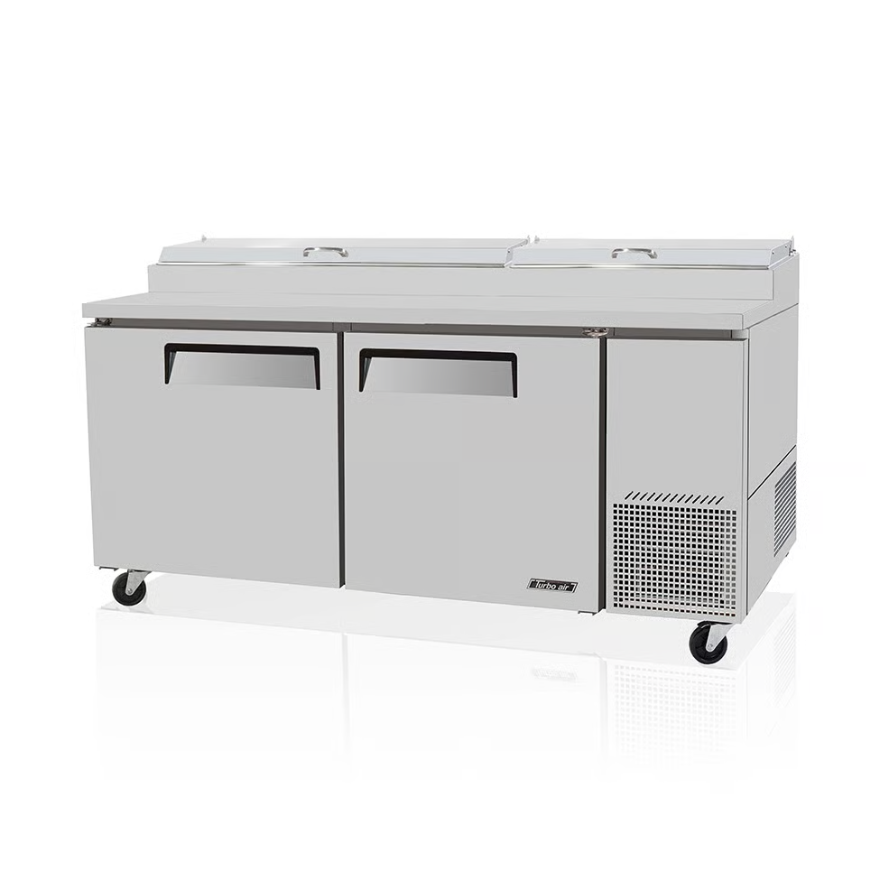 Turbo Air CTPR-67SD-N Pizza Prep Refrigerator – 2 Doors, Chill Air Over Pans, Stainless Steel, Self-Cleaning Condenser