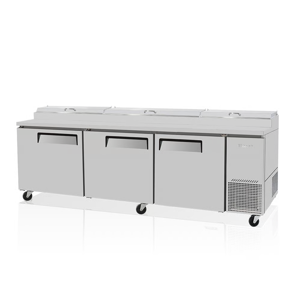 Turbo Air CTPR-93SD-N Pizza Prep Refrigerator – 3 Doors, Chill Air Over Pans, Stainless Steel, Self-Cleaning Condenser