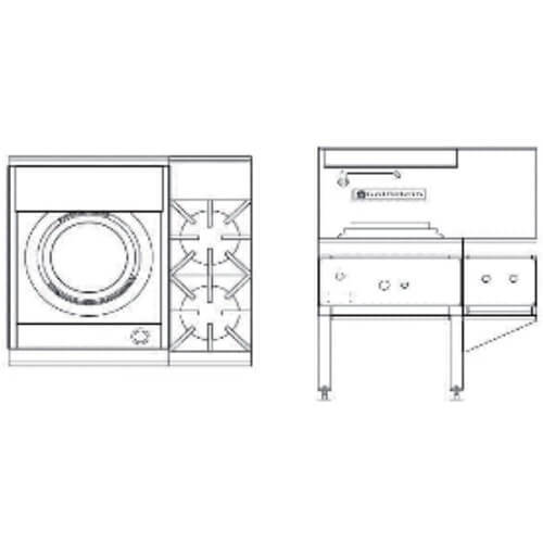 Goldstein CWA1B2 Single Ring Gas Chinese Wok + 2 Burner