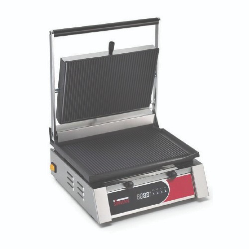 Sirman Digigrill M RR Cast Iron Single Head Sandwich Grill with Ribbed Bottom | Ribbed Top - 34D2301102SI
