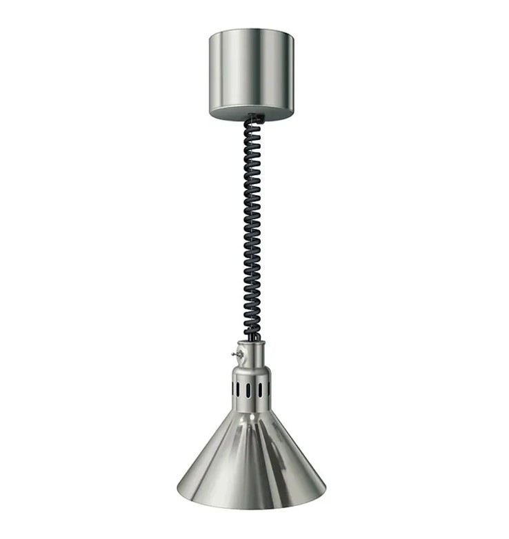 DL-775-RPL Bright Nickel Hatco Decorative Heat Lamp Bright Nickel Retractable Cord Adjusts between 762mm & 1740mm