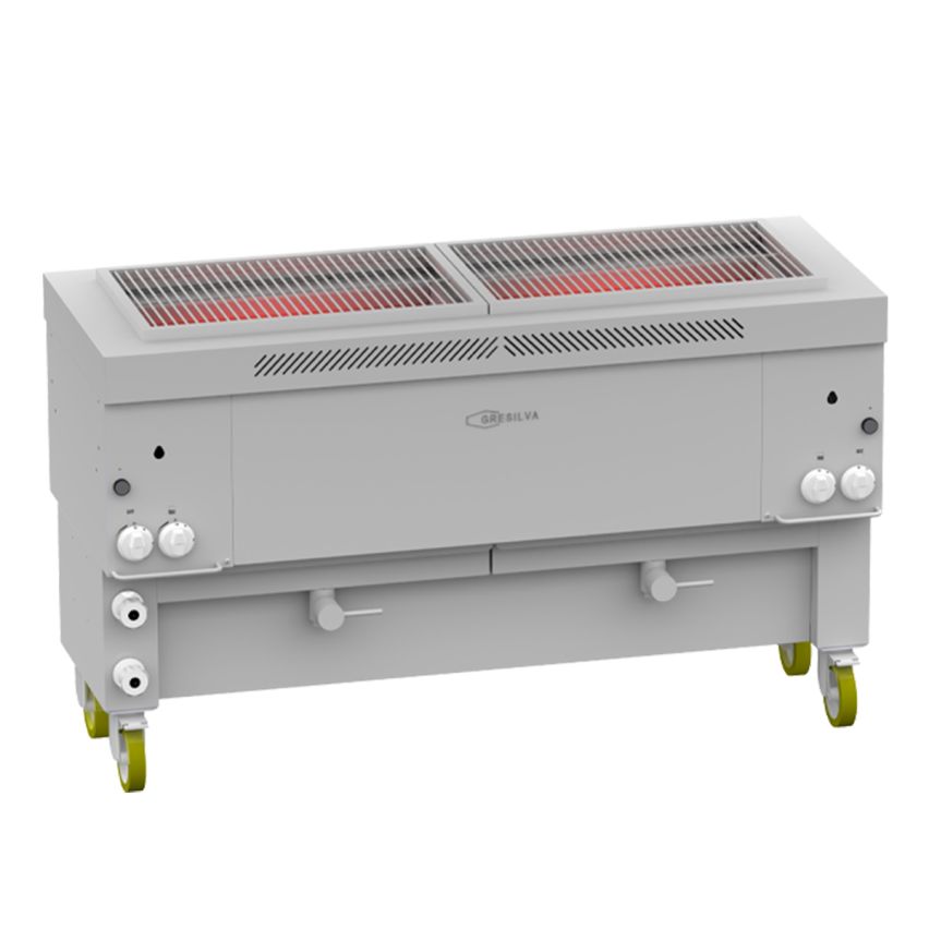 Gresilva Line 5 Narrow Body Double Gas Grilling Station GHPI F5-1450 | Grilling Area 1275 x 407mm
