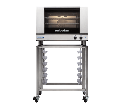 Turbofan E27M3 - Full Size Tray Manual Electric Convection Oven on a Stainless Steel Stand